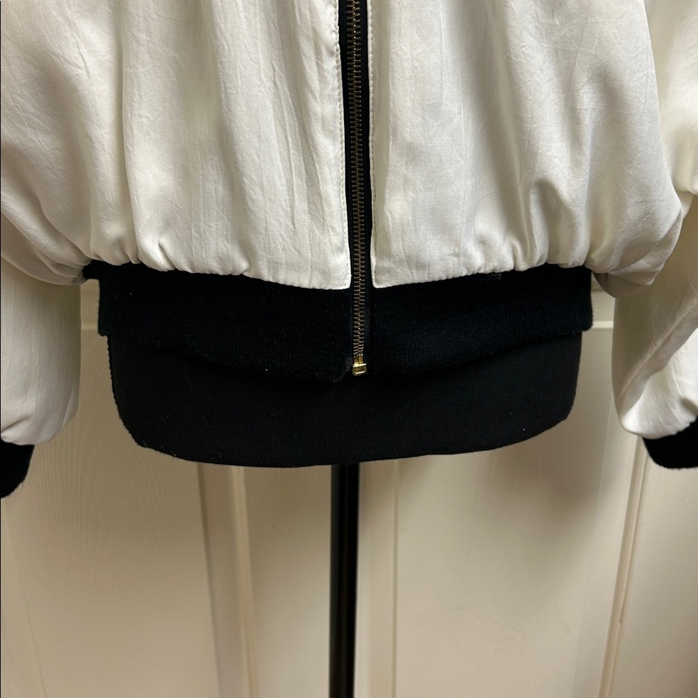 Giacca by J Gallery Vintage Black and white cropped zip up jacket, Size Medium - Picture 4 of 10